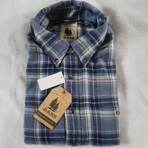 Bass Classic Blue and White Plaid Shirt